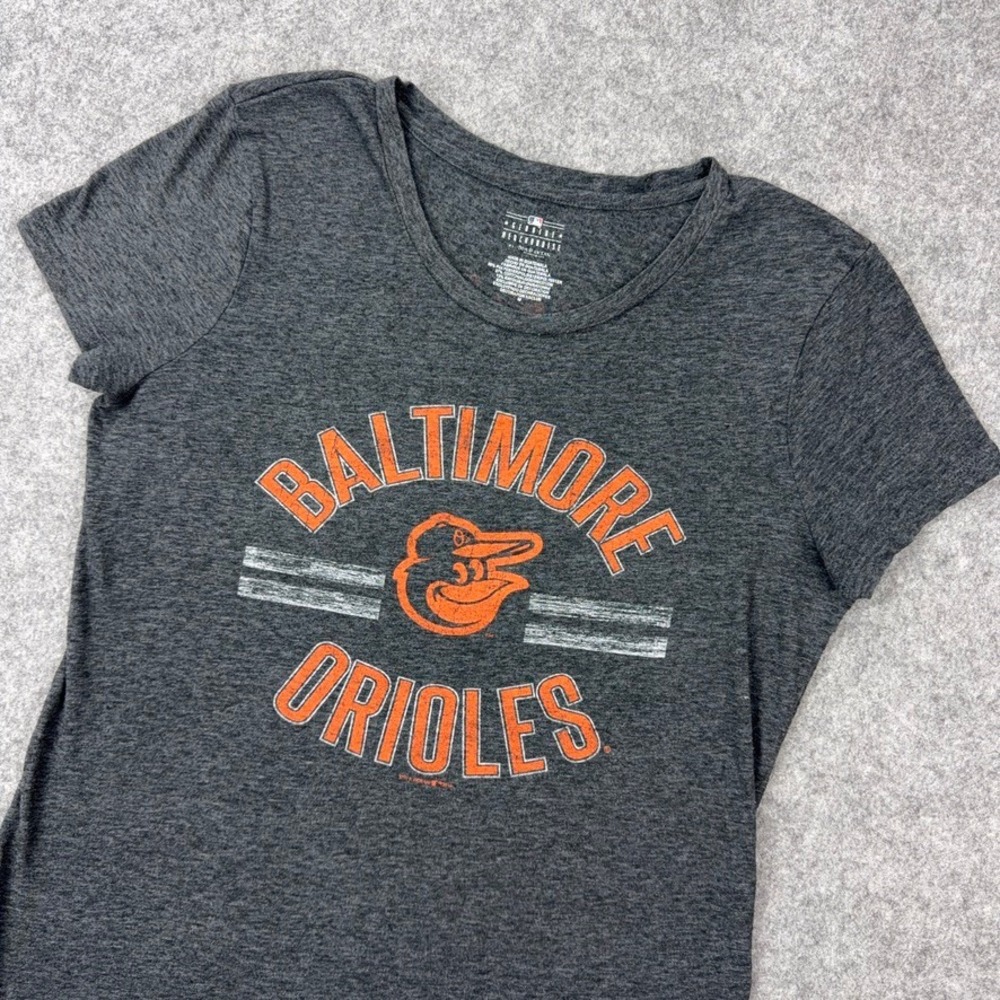 Baltimore Orioles Shirt Womens Medium Gray MLB Baseball Cotton Rayon Tee